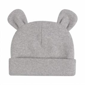 img 3 attached to Cotton Bear Ear Baby Hat - Adorable Newborn Beanie Cap For Infant Girl Boy 0-6 Months, Grey By Duoyeree