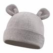 cotton bear ear baby hat - adorable newborn beanie cap for infant girl boy 0-6 months, grey by duoyeree logo