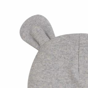 img 1 attached to Cotton Bear Ear Baby Hat - Adorable Newborn Beanie Cap For Infant Girl Boy 0-6 Months, Grey By Duoyeree
