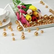 decorate your home and events with gold pearl vase fillers - 120 pcs 0.75 lb faux pearl beads, assorted sizes with 3200 pcs clear water beads - perfect for weddings and parties! logo