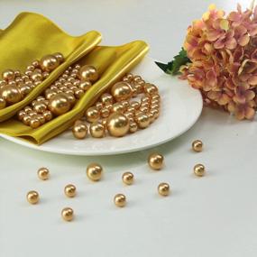img 3 attached to Decorate Your Home And Events With Gold Pearl Vase Fillers - 120 Pcs 0.75 LB Faux Pearl Beads, Assorted Sizes With 3200 Pcs Clear Water Beads - Perfect For Weddings And Parties!