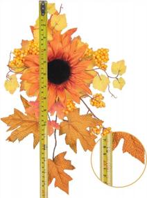 img 3 attached to 2 Pack Fall Decor Wreaths: Sunflower & Pinecone | U'Artlines Holiday Ornaments For Front Door Wall Window