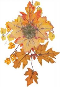 img 2 attached to 2 Pack Fall Decor Wreaths: Sunflower & Pinecone | U'Artlines Holiday Ornaments For Front Door Wall Window