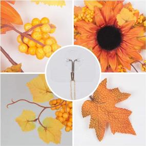 img 1 attached to 2 Pack Fall Decor Wreaths: Sunflower & Pinecone | U'Artlines Holiday Ornaments For Front Door Wall Window