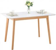 обновите свою столовую: современный белый кухонный стол greenforest 47,2x27,6x30 дюймов с ножками из массива дерева логотип