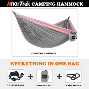 img 1 attached to Ultra-Light Camping Hammock By AnorTrek With Tree Straps - Portable Parachute Nylon Hammock For Solo Or Double Use, Ideal For Hiking, Backpacking, And Travel
