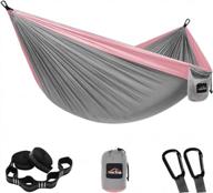ultra-light camping hammock by anortrek with tree straps - portable parachute nylon hammock for solo or double use, ideal for hiking, backpacking, and travel логотип