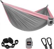 ultra-light camping hammock by anortrek with tree straps - portable parachute nylon hammock for solo or double use, ideal for hiking, backpacking, and travel logo