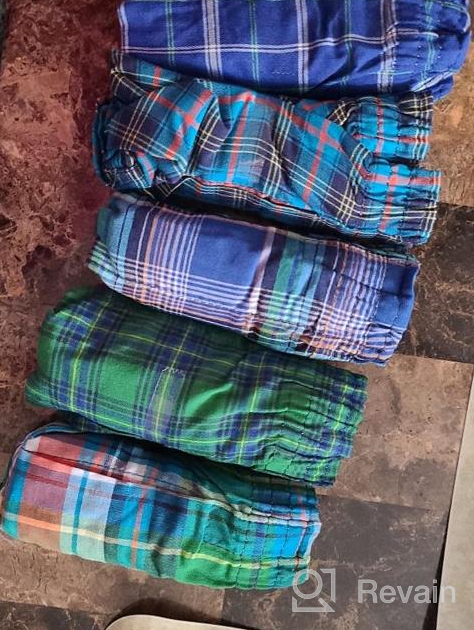 img 1 attached to Fruit of the Loom Boys' Woven 🩲 Boxer Shorts, Exposed and Covered Waistband (Pack of 5) review by Len Chandler