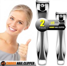 img 3 attached to Ultra-Sharp Nail Clippers Set - 2 Pack Of Manicure And Pedicure Tools With Non-Slip Grip Handle For Thick Toenails, Fingernails, Hangnails, And Cuticles