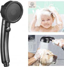 img 2 attached to KAIYING Drill-Free High Pressure Handheld Shower Head With ON/OFF Pause Switch 3 Spray Modes Water Saving Showerhead , Detachable Puppy Shower Accessories (N:Shower Head (Black)+Bracket+Hose)