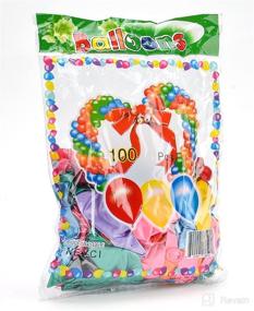 img 1 attached to Nexci Party Balloons (100 Pack): Premium Quality Helium and Air 12 Inch Balloons - Assorted Colors for Events and Birthdays!