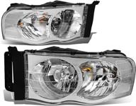 🚗 chrome housing clear corner headlights for 02-05 ram 1500/03-05 ram 2500 3500 - dna motoring hl-oh-dr02-ch-cl1 (left & right) логотип