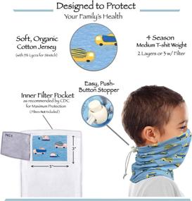 img 3 attached to Organic Adjustable Gaiter Pocket Dinosaur Girls' Accessories ~ Cold Weather