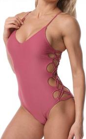 img 2 attached to PHIBEE Women'S V-Neck Criss Cross Cutout Monokini Swimsuit With Racerback For Chic Bathing Experience