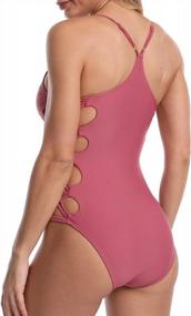 img 3 attached to PHIBEE Women'S V-Neck Criss Cross Cutout Monokini Swimsuit With Racerback For Chic Bathing Experience
