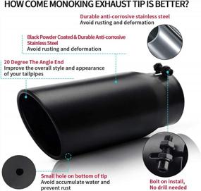 img 1 attached to MONOKING Black Exhaust Tip - 4-5 Inch Stainless Steel Bolt-On Tailpipe For Trucks And Cars With 4" Inlet And 5" Outlet, 12" Length