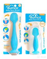 bumco diaper cream spatula & baby bum brush set with travel case - diaper cream applicator, blue логотип