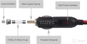 img 3 attached to 🔌 CUZEC 14 Gauge 1 to 2 Car Cigarette Lighter Cord 12V / 24V Splitter, Power Charger Adapter Double Waterproof Socket