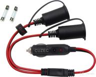 🔌 cuzec 14 gauge 1 to 2 car cigarette lighter cord 12v / 24v splitter, power charger adapter double waterproof socket логотип