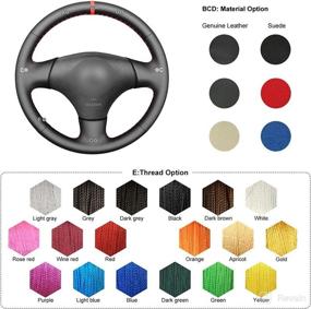 img 4 attached to 🚗 MEWANT Custom Car Steering Wheel Cover: Genuine Leather & Suede Wrap for Mazda MX-5 MX5 Miata NB & Protege5