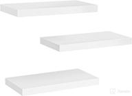 🛠️ amada homefurnishing floating wall shelves, versatile decor for bathroom/living room/bedroom/kitchen, set of 3 white shelves with concealed brackets - amfs08 logo