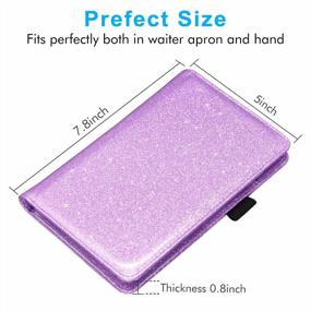 img 1 attached to Glitter Purple Server Book Bundle - Includes Waitress Guest Book, Pocket Leather Wallet, Cash & Bill Holder, And More - Perfect Waiter Accessories For Restaurant Service By ACdream