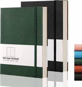 img 4 attached to AHGXG Dotted Bullet Grid Journal 2 Pack - A5 Dot Grid Notebook Softcover, Medium 5.75'' × 8.38'', 320 Numbered Pages, 120Gsm Thick Dotted Paper, Soft Leather Cover (Black Green)