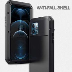 img 1 attached to Marrkey 360 Full Body Protective Shockproof [Tough Armour] Aluminum Alloy Metal Case With Silicone Built-In Screen Protector For Apple IPhone 12 Mini 5.4" - Black