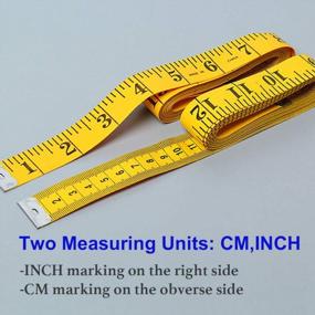 img 2 attached to Yellow Soft Tape Measure 120 Inches/300Cm, Pocket Measuring Tape For Sewing, Tailoring, Cloth And Body Measurements - Pack Of 3 By SumVibe