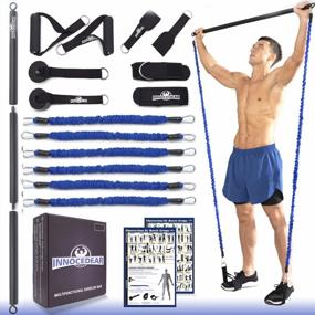 img 4 attached to Muscle-Building INNOCEDAR Home Gym Bar Kit: Resistance Bands & Adjustable Pilates Bar System For Full-Body Workout, Safe Exercise Weight Set, Portable Fitness Equipment For Men & Women