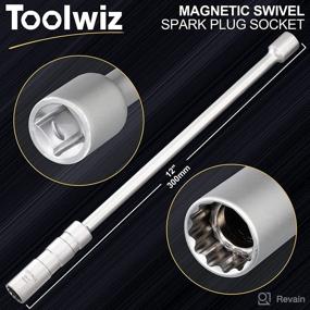 img 3 attached to 🔧 Toolwiz 14mm Spark Plug Socket 3/8-Inch Drive – Magnetic Thin Wall 12 Point Spark Plug Wrench – Easy Removal Tool with 12" Extension