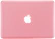 complete protection for macbook pro a1278: hard shell case, sleeve bag, keyboard cover, screen protector, and dust plug - pink logo