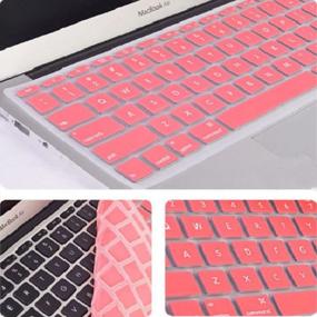 img 3 attached to Полная защита для MacBook Pro A1278: жесткий чехол, сумка, чехол для клавиатуры, защитная пленка для экрана и пылезащитная заглушка — розовый
