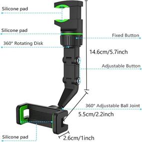 img 3 attached to Rearview Universal Multifunction Rotating Adjusted Car Electronics & Accessories