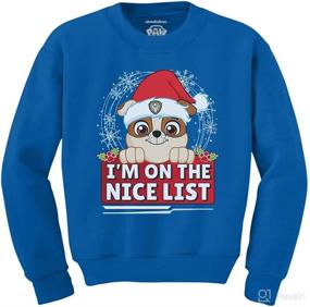 img 4 attached to Paw Patrol Ugly Christmas Sweater for Toddler Boys and Girls - Chase and Rubble Sweatshirt