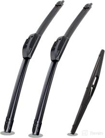 img 4 attached to 🚗 Enhanced Performance Silent Wipers for Honda Fit 2009-2020 - FIOSLPINS Front and Rear Windshield Wipers 28"/14"+14" Full Blade Set (3 Pack)