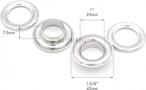 img 3 attached to 10 Sets Of 1 Inch Grommets Eyelets With Washers For Leather, Tarp & Canvas - CRAFTMEMORE (Silver)