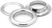 10 sets of 1 inch grommets eyelets with washers for leather, tarp & canvas - craftmemore (silver) logo