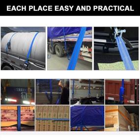 img 1 attached to 🔵 High-Strength Axle Straps: 10,000 Lbs Break & 3335 Lbs Working Load - Blue Car Axle Straps for Race Car Hauler, Tow Truck, 4x4 Off-Road - 4 Pack (2" x 24")