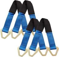 🔵 high-strength axle straps: 10,000 lbs break & 3335 lbs working load - blue car axle straps for race car hauler, tow truck, 4x4 off-road - 4 pack (2" x 24") logo