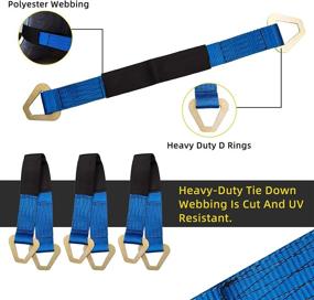 img 2 attached to 🔵 High-Strength Axle Straps: 10,000 Lbs Break & 3335 Lbs Working Load - Blue Car Axle Straps for Race Car Hauler, Tow Truck, 4x4 Off-Road - 4 Pack (2" x 24")