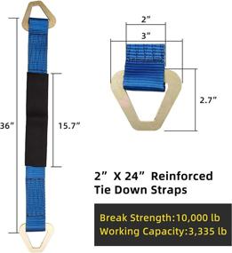 img 3 attached to 🔵 High-Strength Axle Straps: 10,000 Lbs Break & 3335 Lbs Working Load - Blue Car Axle Straps for Race Car Hauler, Tow Truck, 4x4 Off-Road - 4 Pack (2" x 24")