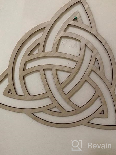 img 1 attached to 11.5” Wooden Wall Art - Simurg Triskele Triple Spiral Symbol In Rune Circle Celtic Wall Decor Vintage Irish Home Decoration review by Gunaraj Varga