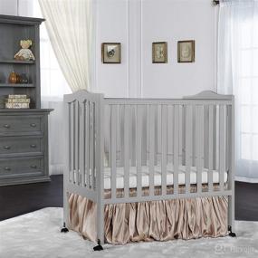 img 3 attached to 🛏️ Dream On Me 2-in-1 Lightweight Folding Portable Side Crib in Pebble Grey – Greenguard Gold Certified