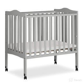 img 1 attached to 🛏️ Dream On Me 2-in-1 Lightweight Folding Portable Side Crib in Pebble Grey – Greenguard Gold Certified