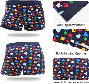 img 3 attached to WeciBor Men'S Boxer Cotton Trunk Underwear Novelty Funny Comfort Soft Colour Shorts Gift Multi-Pack
