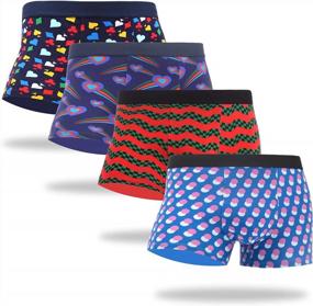 img 4 attached to WeciBor Men'S Boxer Cotton Trunk Underwear Novelty Funny Comfort Soft Colour Shorts Gift Multi-Pack