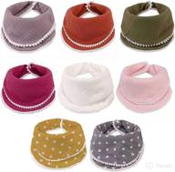 👶 8pcs adjustable baby muslin bandana drool bibs for teething and drooling - multifunctional scarf bibs for boys and girls логотип