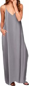 img 3 attached to Women'S Summer Maxi Dress: Casual Long Beach Sleeveless Sundress With Pockets & Strappy Style Dome